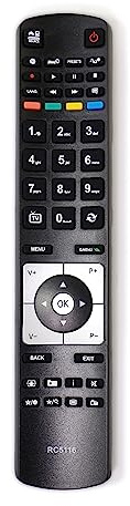 ALLIMITY RC5116 Télécommande Fit for QILIVE TV 32168 Q.1096 Q.1475 Q.1578 | Q.1903 RC-5116 Q.1209 Q.1508 Q.1638 L28H275U3 Q.1008 Q.1259 Q.1527 Q.1649
