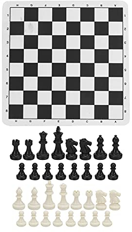 Tbest Juego de Ajedrez de Plástico Grande, Estándar Internacional, de Competición con Tablero