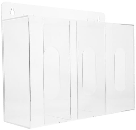 Gatuida 3gitter Haltebox Für Handschuhe Wandmontage Acryl Fächer Organizer Für Masken Spenderhalter Für Handschuhe Praktische Aufbewahrungslösung Für Arbeitsplatz
