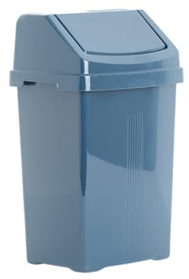 CHPL [Midnight Navy] - 8L Litre SMALL Plastic Swing Bin With Removable Swing Lid Waste Recycle Dustbins Trash Can Rubbish Refused Bins Ideal For Kitchen, Bathroom, Office - Made In UK