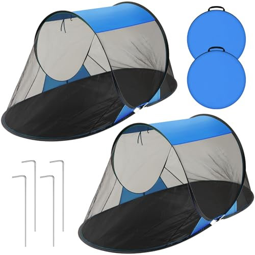 Wowangce 2 Pack Pop up Mosquito Tent for Camping 1 Person, Blue