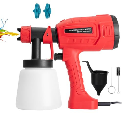 700W High Power, 5 Nozzles & 3 Patterns, Paint Sprayer with 1000ml Detachable Container, Spray Gun for Furniture, Cabinets, Fence, Garden Chairs, Walls, DIY Works etc
