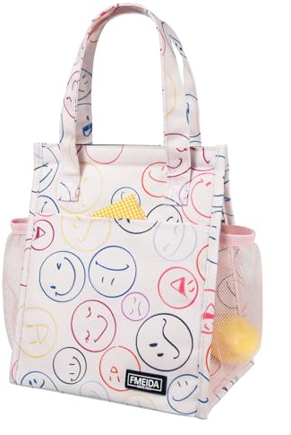 Fmeida Lunch Bags for Women Adults Insulated Cool Bag Cooler Tote Small | 6.75L Capacity, Multiple Pockets, Water-Resistant, Side Bottle Holder, Ideal for Work Office Travel School