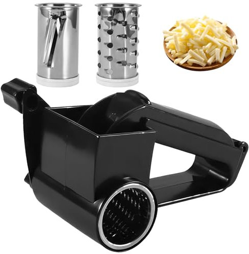 PZJFH Grattugia formaggio, Grattugia per parmigiano, affettatrice per verdure con 3 lame sostituibili in acciaio inox, grattugia formaggio manuale con manovella per formaggio, noci, cioccolato e altro