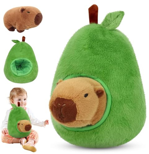 Capybara Gosedjur, avokado, Capybara plyschdjur, söt capybara-plysch, supermjuk mjukisdjur, present för barn, födelsedagspresent (35 cm)