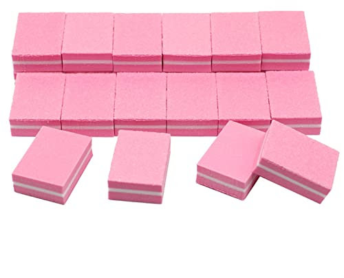 Emery Boards nagelvårdssats med nagelfilbuffert, 200 st/lot Pink Nail Buffer Svamp Mini Nagelfil 100/180