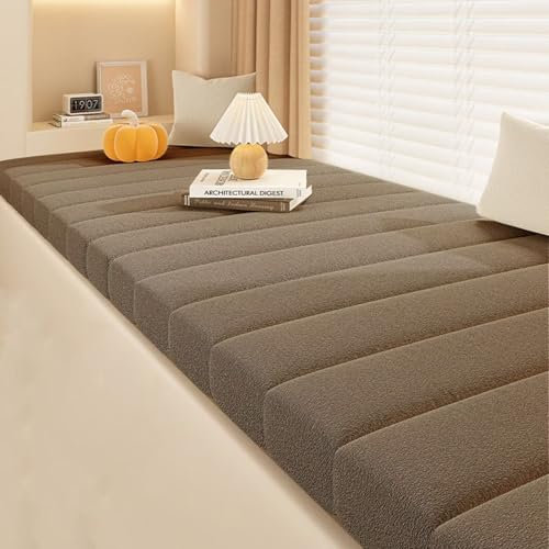 Bettschlange Sitzkissen Bank, Bankauflage Outdoor, Sitzpolster Bank, Waschbare Bankkissen, Bankpolster, Gartenbank Auflage, Sitzbank Kissen Eckbank Auflagen Erkerfensterkissen,Karamell,100x40x5cm