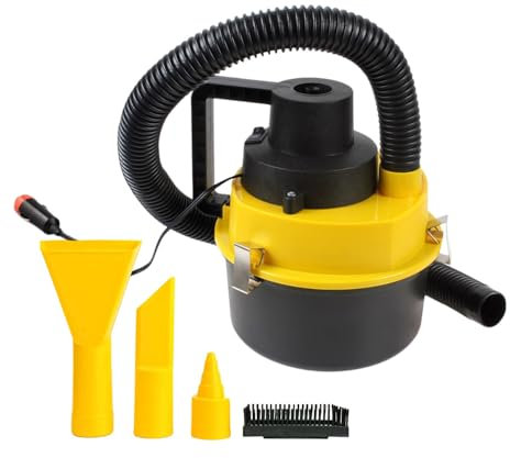 PALUPLUS Aspirapolvere a Bidoncino per Auto, Misura 20x25 cm e Capacità 3,5 Litri, Adatto per tappezzeria e tappeti, Spina per accendisigari, Adattatori Inclusi, Potenza 60W -5033M