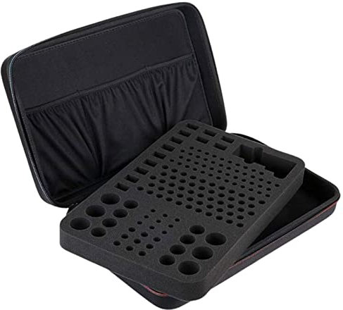 Waterproof Hard Battery Organizer, Household Battery Holder, Storage Case Hardshell, AA, C, D, 9V, Compartment Box Bag, Large Capacity for Batteries, Black