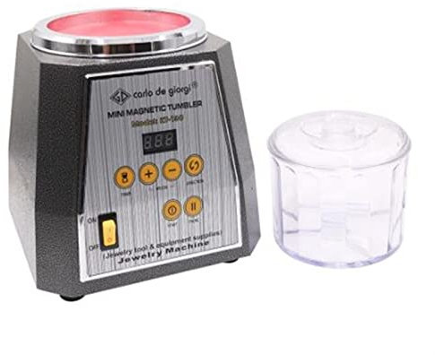 JOXLOVER Kit pulidor de Joyas, KT-130 Máquina de pulidor rotativo de Tambor magnético y con Equipo de Pulido de Pulido de Pulido 200G para Joyas, Metal, Madera