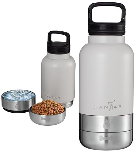 CANYAS 32oz Insulated Dog Water Bottle, Leak Proof with Food & Water Bowls