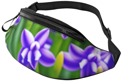 Sac banane (jacinthe violette) avec bandoulière réglable pour homme et femme pour voyage, randonnée, course à pied, Jacinthe violette, Taille unique