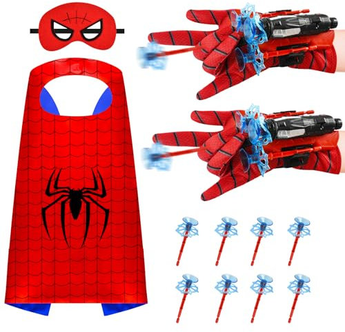 XIAGAW Launcher Handschuhe, Launcher Spielzeug, Cosplay Glove Launcher, Handgelenk Spielzeug Set, Handschuh mit Launcher, Maske, Umhänge, Kinder Cosplay Kostüme für Weihnachten, Halloween, Karneval