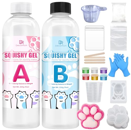 Taba Squishy Kit - 500 g flytande silikon för Squishy Maker, ultramjuk snabbtorkande silikon, komplett kit för att göra squishy, katttass gjutning, anti-stress, dekompressionspresent
