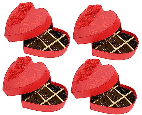 VALICLUD 4stücke Herzförmige Pappschachteln Für Süßigkeiten Dekorative Aufbewahrungsbox Für Valentinstag Muttertag Und Praktische Und Stilvolle Geschenkverpackung Rot