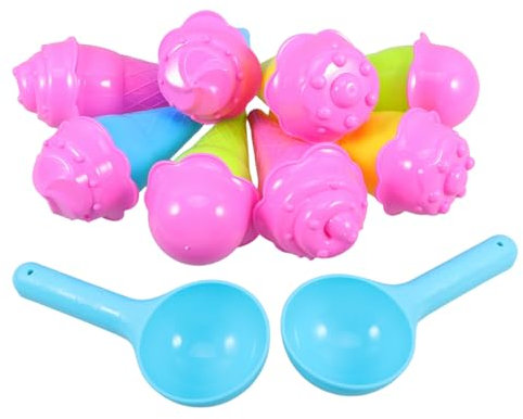 ibasenice Eiswaffel-sandspielzeug aus Kunststoff Spielset für Junge Mädchen im Freien Eiswaffel-Formen für Strand oder Garten Sandkasten-Accessoires Langlebiges Outdoor-Spielzeug für Junge