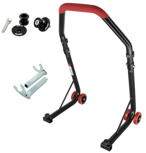 SEFIS D18 Motorradständer Set + Prismabuchsen M8 Hinterrad Motorradheber Serviceständer Heck Motorrad montageständer hinten ständer aufbocken (Rot, für Kawasaki Z900 2017-2024 / Z650)