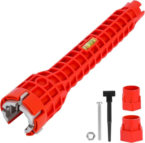 PixiPals 8 in 1 Faucet Wrench Tool, Water Pipe Wrench with Comfortable Grip, Tap Spanner for Tight Space, Multi-Functional Tap Spanner Set for Sink, Bathroom and Kitchen Plumbing Repair