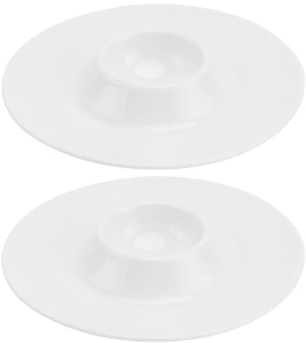 VALICLUD 2Pcs Ceramic Egg Cups White Breakfast Egg Holders Stands for Hotel and Home Use Kitchen Tableware