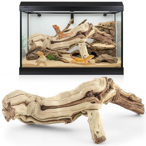 Janinka 22-24 Length Large Wood Reptile Branch for Bearded Dragon Driftwood Reptile Climbing Habitat Decoration for Terrarium Tree Trunk Ornament Gecko Frog Chameleon Spider