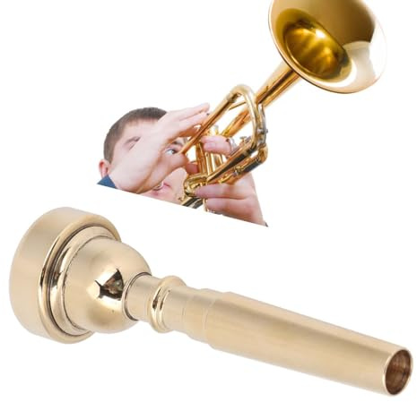 Xiuganpo Trompetenmundstück, Langlebiges Messing, Professionelles Horn für Anfänger und Professionelle Spieler, Gold 3C 5C 7C für Musikbegeisterte (7 Goldenes C)