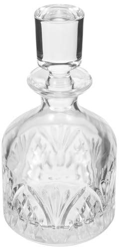 Ipetboom Decantador de Whisky de Vidrio Transparente 280ml Tapón de Vidrio, Juego de Decantador para Licor Elegante y Botella Decorativa para Hogar y Bar