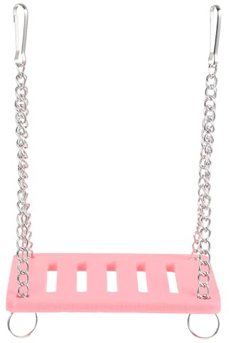 TOYANDONA Balançoire pour Hamster Simple et Coloré Nid DIY Bois et Métal Maison Ludique pour Petits Animaux de Compagnie Balançoire Sûre et Rose