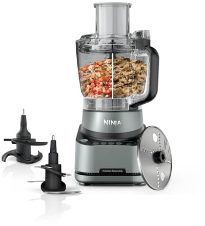 Ninja PrecisionPro 2.1L Food Processor, 4 Auto Presets and Manual Settings, Make Pizza and Bread Dough, Slice Vegetables and More, Dishwasher Safe Parts, Black BZ651UK