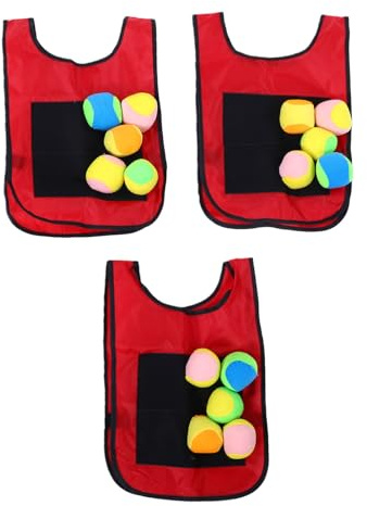 SPYMINNPOO Sticky Ball Vest, Dodgeball Tag Game Target Västar Set med 5 Bollar för Utomhussporter för Barn (29x42cm / 11,4x6,5in)