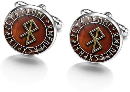 QKEOISUD Mens Viking Cufflinks Metal Nordic Viking Warrior Amulet Cufflinks