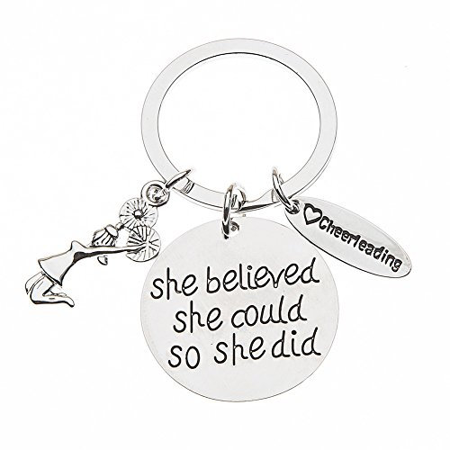 Sportybella Cheer Schlüsselanhänger Mädchen Cheer Sie glaubte sie konnte Also She Did Schlüsselanhänger, Cheerleader Charme Keychain, Beifall-Schmucksachen für Cheerleaders & Cheer Trainer