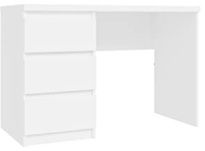 Forte Net 106 Schreibtisch mit 3 Schubladen, Holzwerkstoff, weiß matt, B x H x T: 108 x 72,5 x 50 cm