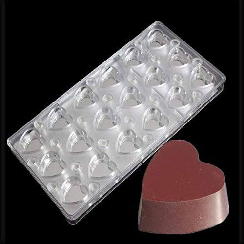 3D Magnetico Cioccolato Trasferimento Stampo,Policarbonato Stampi,Fai da Te Cottura Al Forno Strumenti Panificio Pasticceria Vassoio Maker,Magnete PC Trasparente Foglio Stampo Caramelle con - Cuore