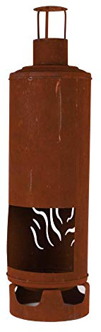 RM Design Cheminée de jardin en forme de bouteille de gaz aspect rouille Ø 28 cm Décoration pour votre jardin