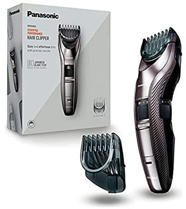 Panasonic ER-GC63-H503 Elektrischer Präzisionstrimmer für Bart, Haare und Körper, 39 Einstellungen, mit oder ohne Kabel, einfache Reinigung, Edelstahl, Schwarz