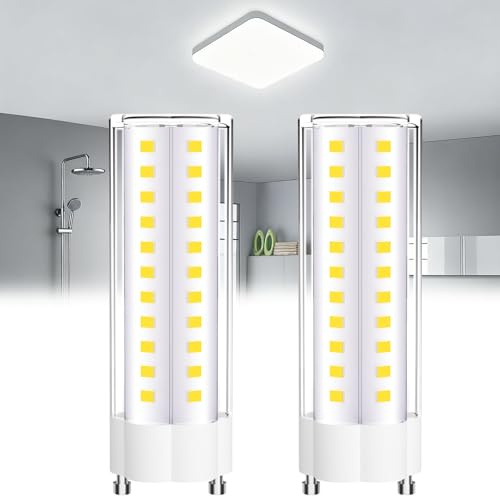 Noobibaba GU24 LED Bulb 5000K Daylight T2 Mls18guww GU24 LED Light Bulb 1600lm 120V Replace CFL Twist-in 2 Prong 18W 23W Fluorescent Light 100W Incandescent Replacement 2-Count