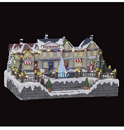 Feeric Lights et Christmas - Village de noël Restaurant de Ville 33 LED Blanc Chaud + transfo