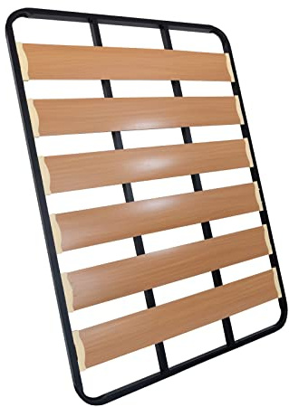 MUEBLIX.COM | Somier Lama Ancha para Cama 135 x 190 cm | Somier Sin Patas | Láminas Madera de Chopo de 17 cm y Estructura de Tubos de Acero | Útil para Camas Matrimonio