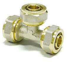 Schraubfitting Fittings Quetsch Verbundrohr Aluverbundrohr 16 20 DVGW (SCHRAUB-T-STÜCK 20 mm)