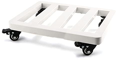 YXCKG 40x40cm Blumentopfständer, Pflanzen-Caddy mit Rädern Heavy Duty, Indoor Outdoor Hold up 330 Lbs vergossen, Pflanzwagen Rollen Rolling Tray (Color : White)