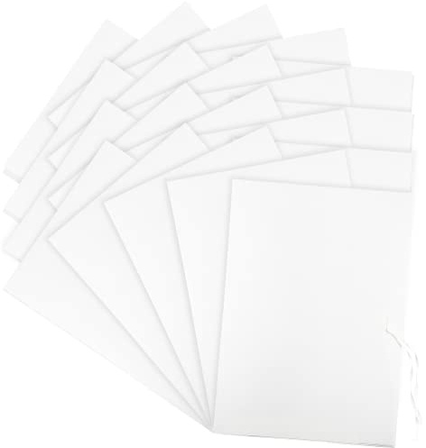 Netuno 25x Zeichenmappe A4 Weiß aus Graukarton mit Band 250g Einschlagmappe mit Bindeband Dreiflügelmappe Postmappe Heftmappe Sammelmappe Sammelbox Heftbox Karton Ordner Archivmappe