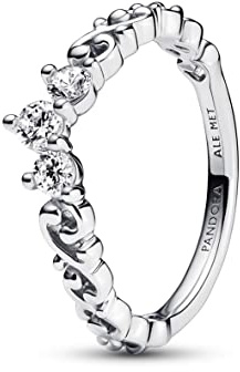 PANDORA Moments - Anello regale Tiara in argento sterling con pietre di zirconia cubica incolori