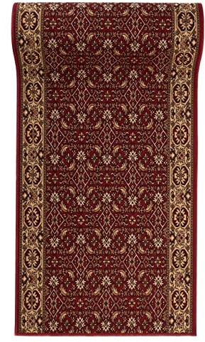 Mazovia Tappeto Antiscivolo per Corridoio - Passatoia Corridoio Classico - Tappeto a Pelo Corto per Ingresso, Salotto - Certificato Oeko-Tex - Rosso Marroncino - 67 x 1500 cm