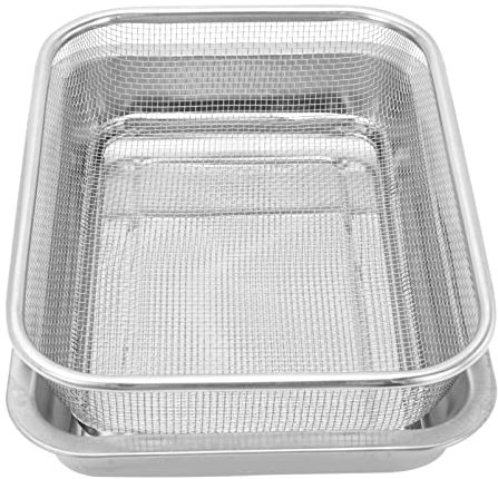 Cabilock Panier à Égoutter En Acier Inoxydable Grille De Refroidissement Outil De Vidange D'huile Pour Frites Et Poulet Accessoire Cuisine Pratique 1 Ensemble