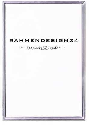 Rahmendesign24 Schattenfugenrahmen Oslo für Keilrahmenbilder und Leinwände 100x150 Silber (hochglanz) Schattenfuge
