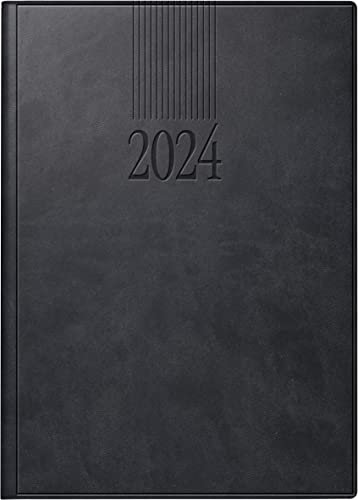 rido/idé Tageskalender Modell ROMA 1 2024 1 Seite = 1 Tag Blattgröße 14,2 x 20 cm schwarz
