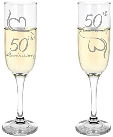 Always Looking Good Lot de 2 flûtes à champagne gravées 50ème anniversaire de mariage doré