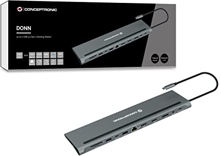 Hub USB Conceptronic 110518707101 Gris 100 W (1 Unidad)