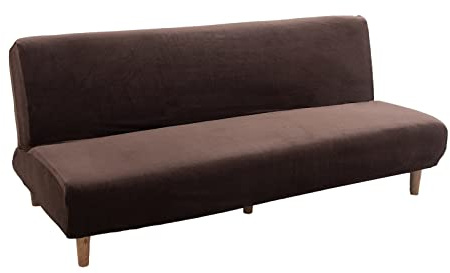 Rosnek Samt Sofabezug Ohne Armlehnen,Dicke Sofa überzug 3 Sitzer Cuddly Sofabezug Futonbezug,Stretch Couch überzug für Klappsofa,Schlafsofa,Sofabett,Sofa Bettbezüge