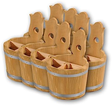 Kesper 69294 / 8er Set Besteckbehälter aus Holz H=20 D=14 cm